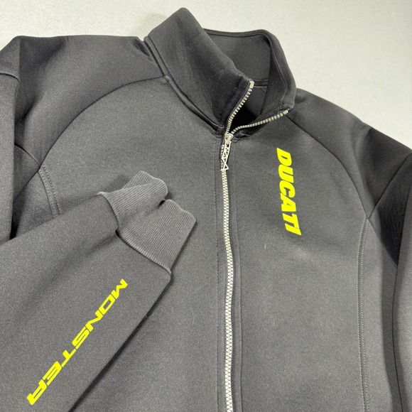 Puma Ducati Monster Track Jacket Mens Large Black Neon Yellow Full Zip Moto